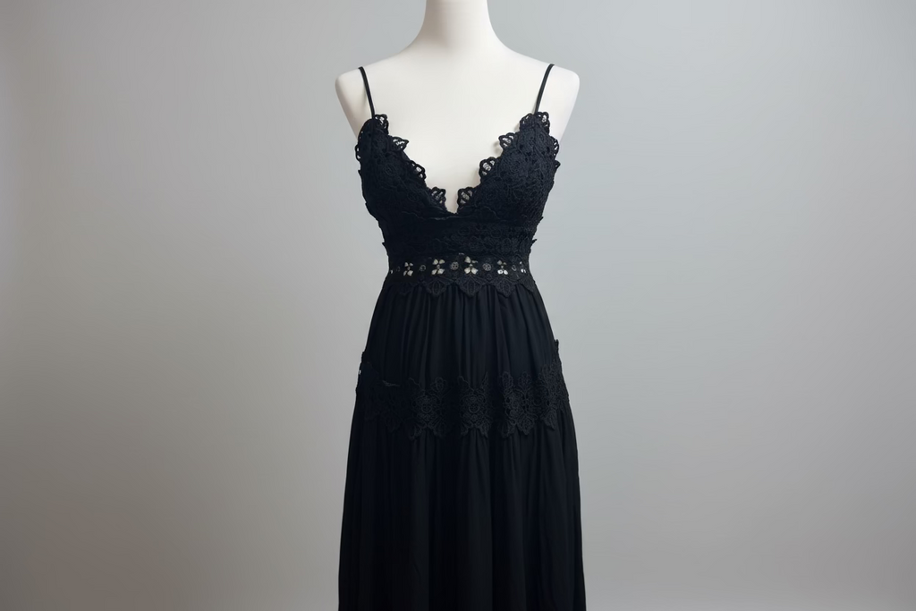 Kleid mit offenem Rücken & Spitzendetails