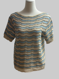 Strickshirt im Streifenmuster mit Goldfäden