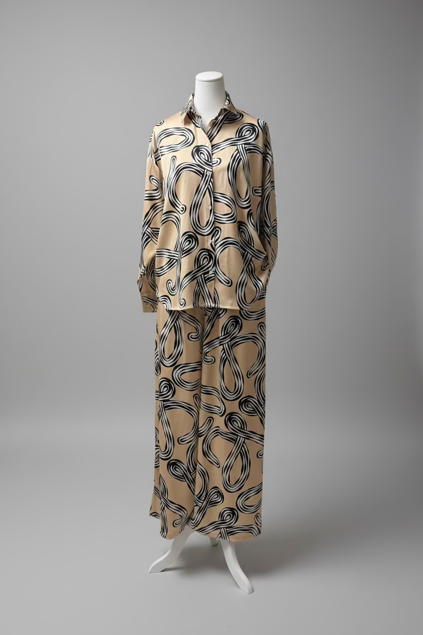 Zweiteiler, Hose mit Bluse
