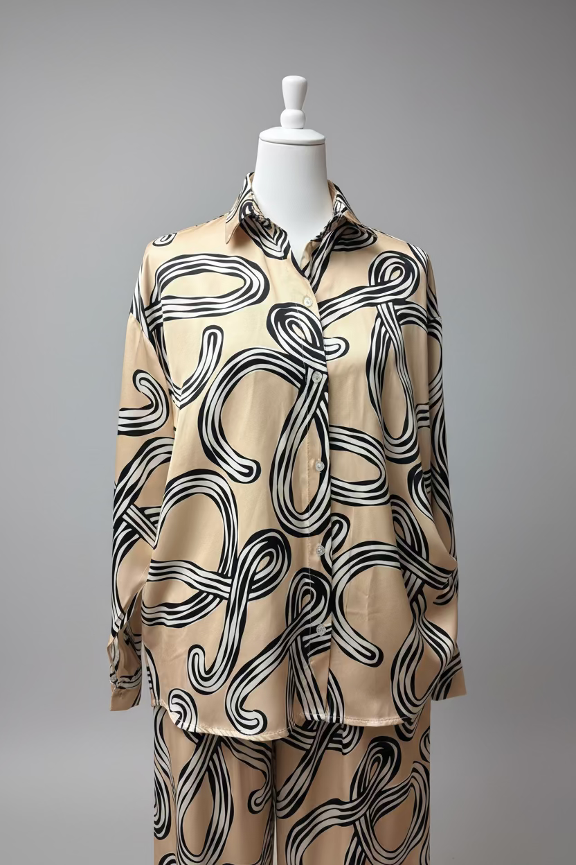 Zweiteiler, Hose mit Bluse