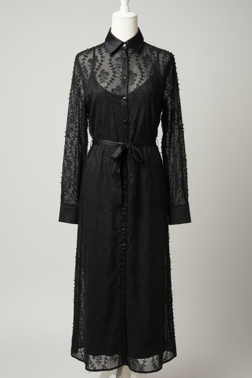 Kleid mit Knopfleiste & Unterkleid