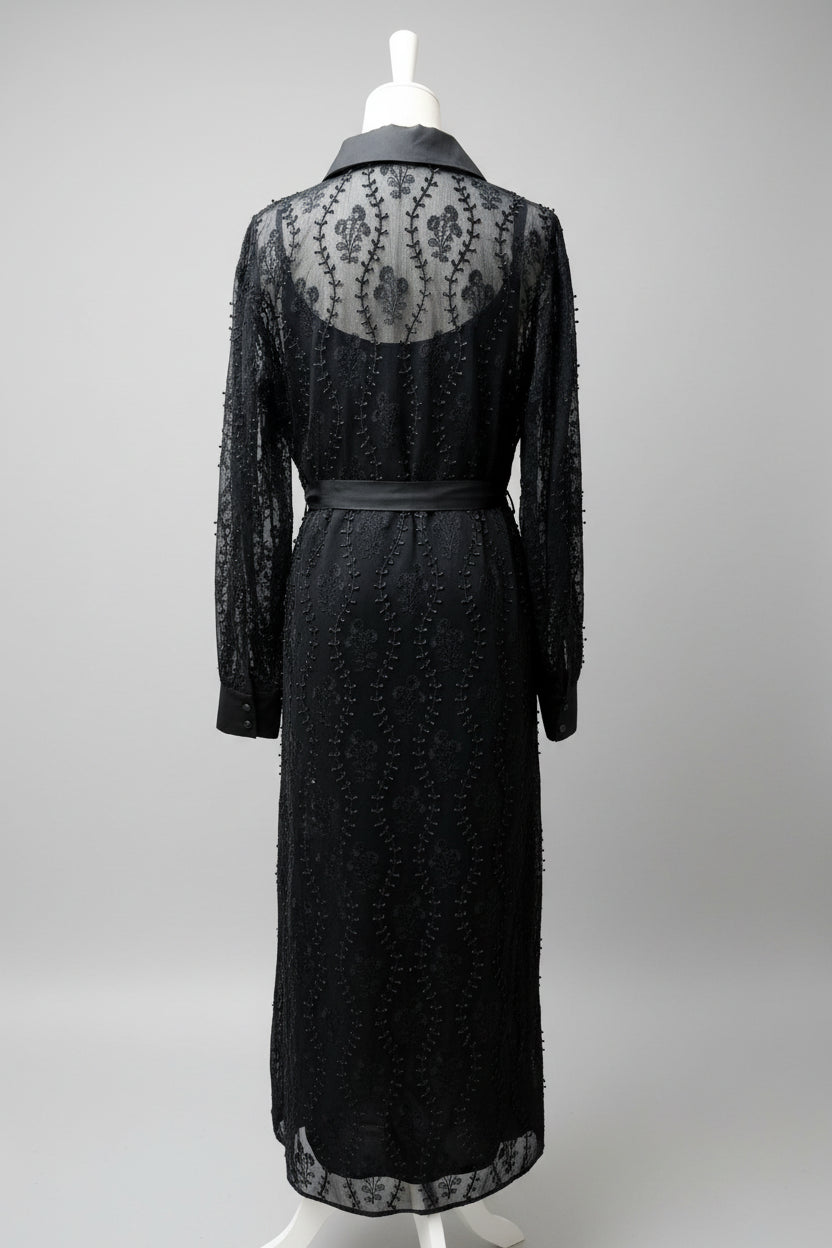 Kleid mit Knopfleiste & Unterkleid