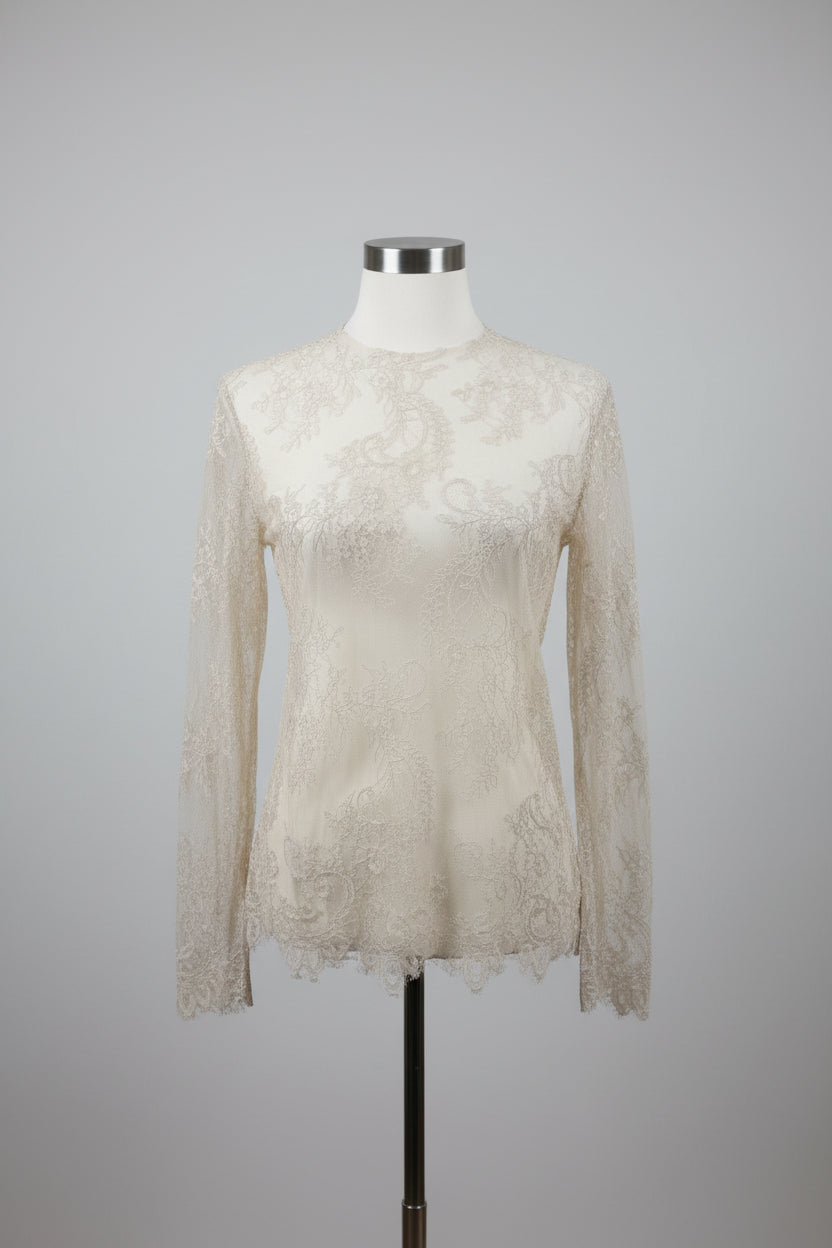 Top aus Spitze mit langem Arm